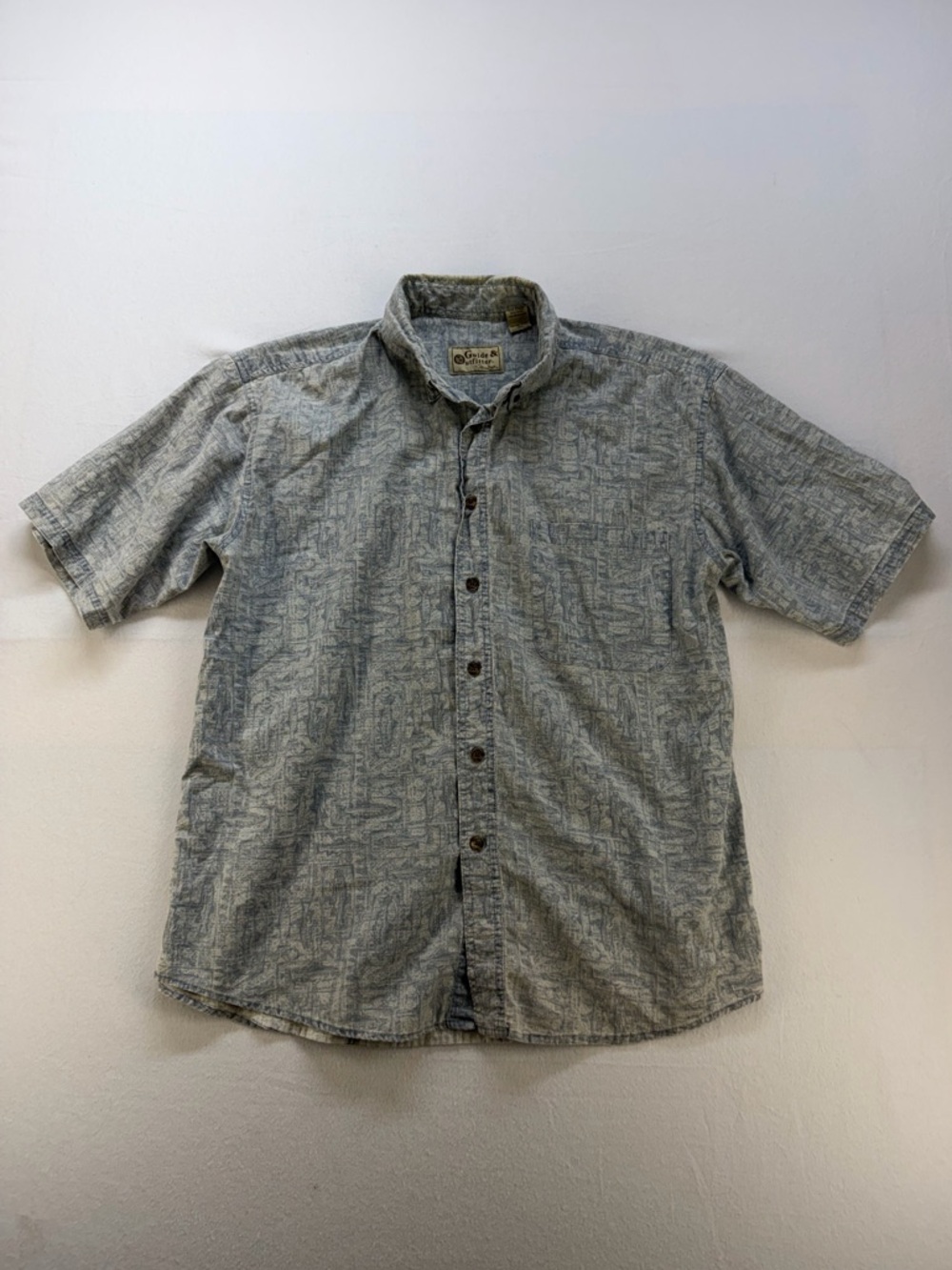 PANAMA JACK Vintage Men's Short-Sleeve Button-Up Shirt in Light Gray